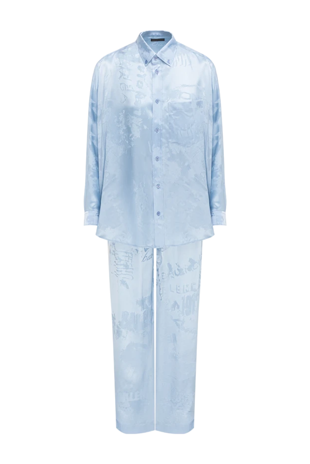 Balenciaga women's light blue silk pajama set 193909 - photo 1