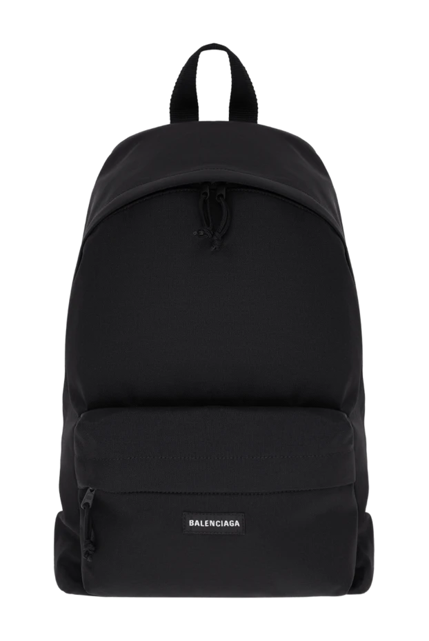 Balenciaga black explorer fabric backpack with a mini logo on the patch pocket 193920 - photo 1