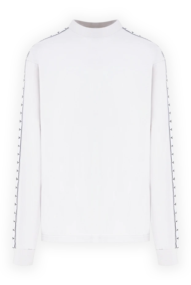 Balenciaga light gray men's oversized long sleeve top with branded stripes on the sleeves 193929 - photo 1