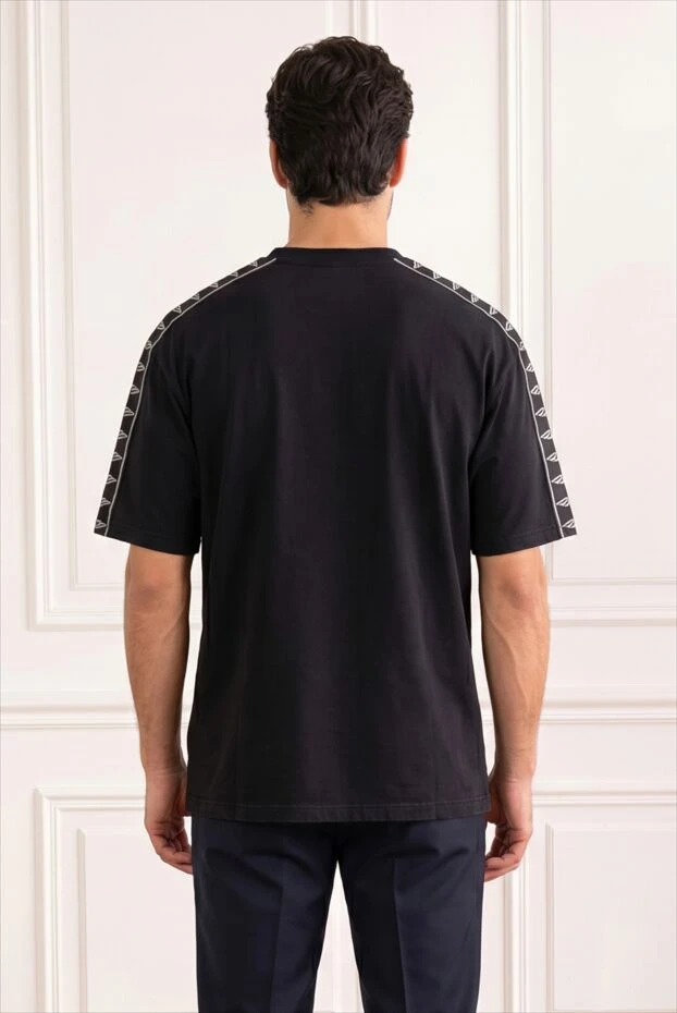 Balenciaga black men's oversized t-shirt with branded stripes on the shoulders 193934 - photo 1