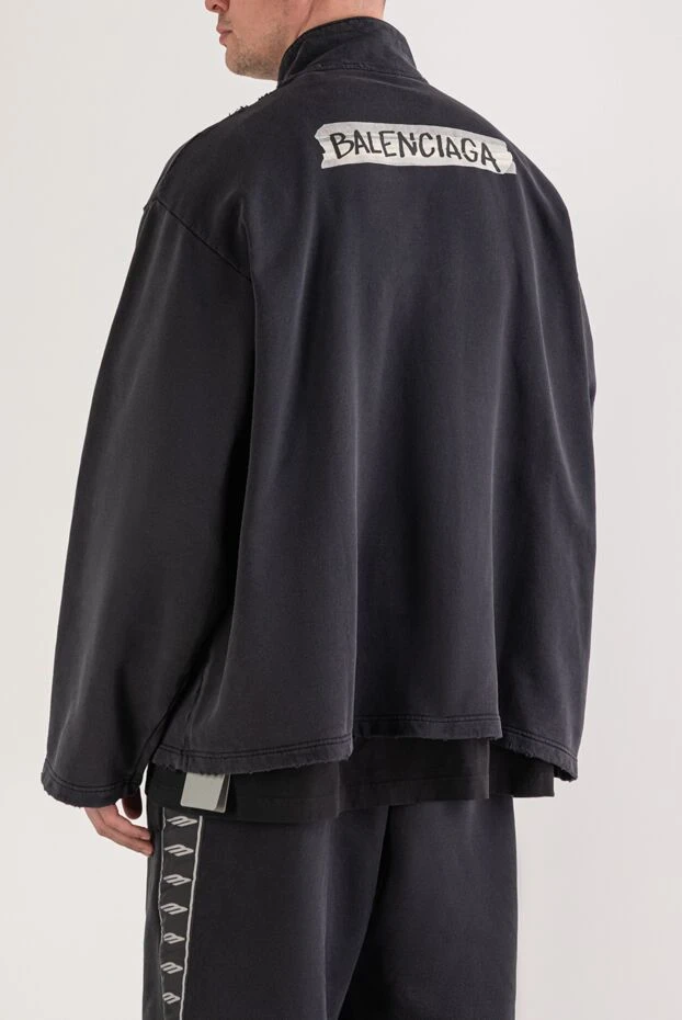 Balenciaga троєр чорний з високим коміром-стійкою на короткій блискавці 193942 - фото 3