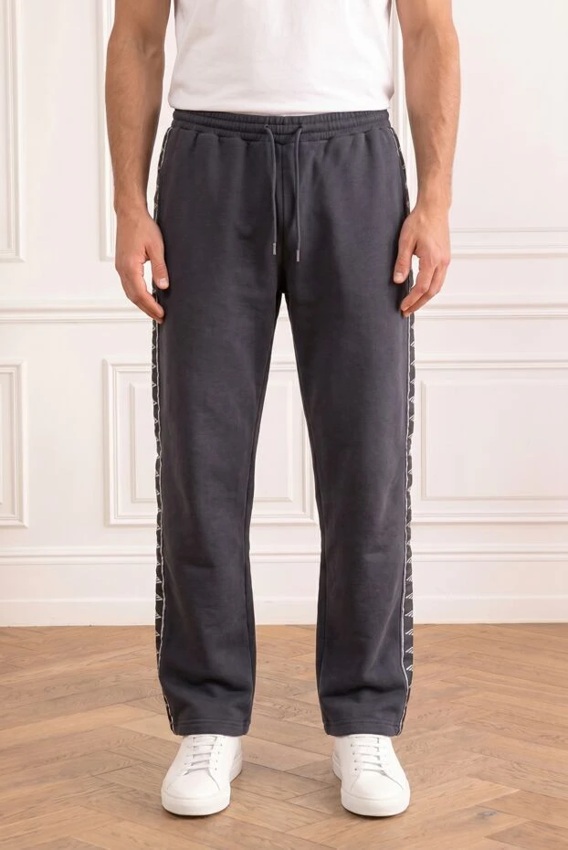 Balenciaga men's cotton fleece track pants with a distressed effect 193944 - photo 3
