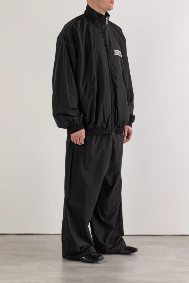 Balenciaga men's oversized tracksuit in black with logo 193947 - photo 2