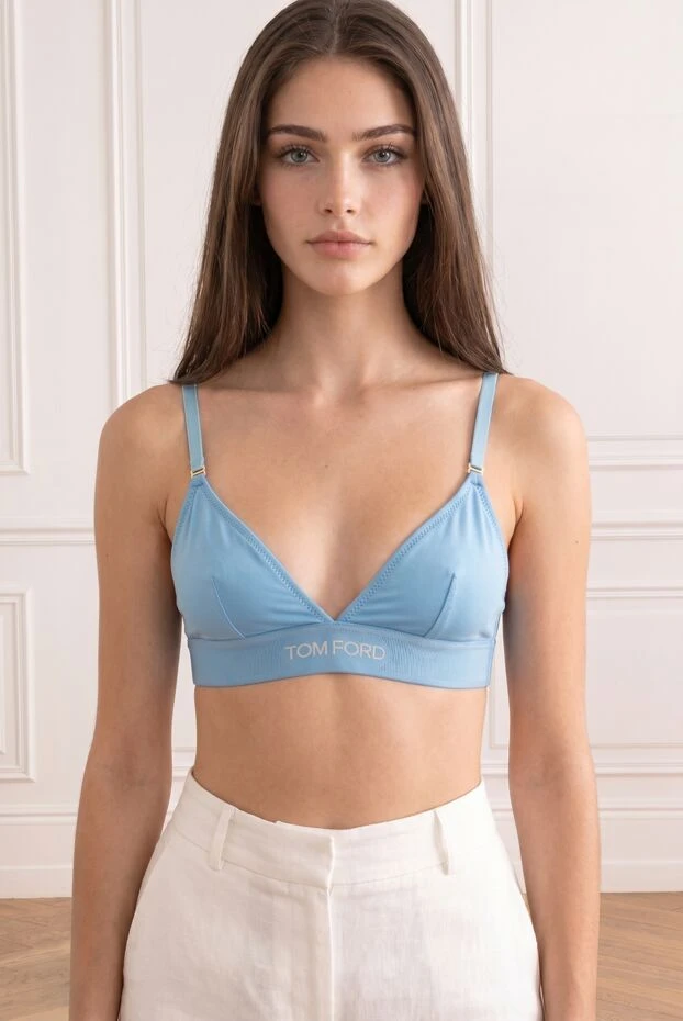Tom Ford бюстгальтер stretch bra из мягкого модала голубого цвета 193957 - фото 3