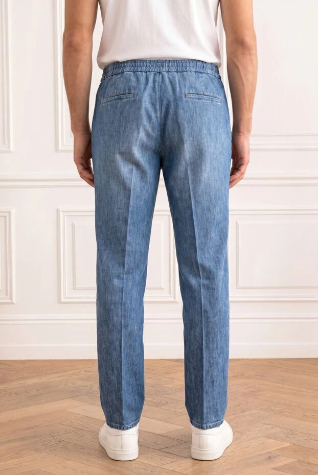 Men's blue lightweight denim trousers - photo 2