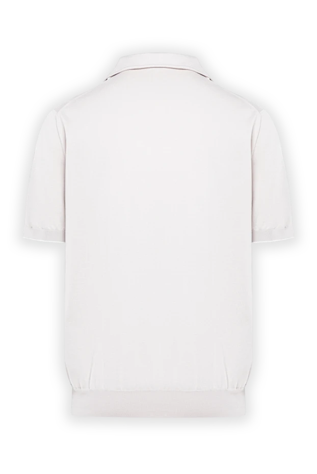 Brunello Cucinelli men's white polo shirt made of pique cotton with a classic collar 193974 - photo 2