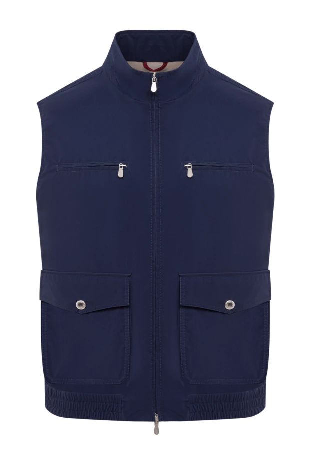 Brunello Cucinelli men's vest in rich dark blue with pockets 193978 - photo 1