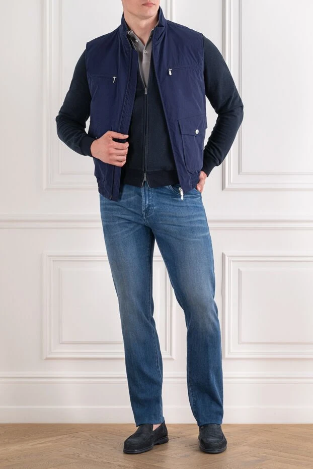 Brunello Cucinelli men's vest in rich dark blue with pockets 193978 - photo 3