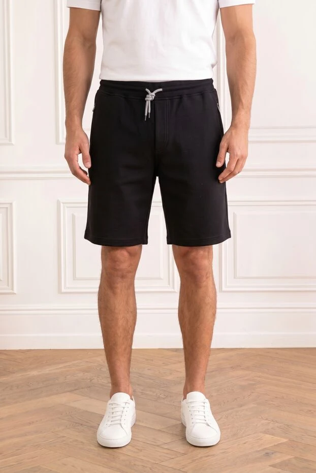 Brunello Cucinelli мужские черные спортивные шорты на шнурке с карманами 193985 - фото 3