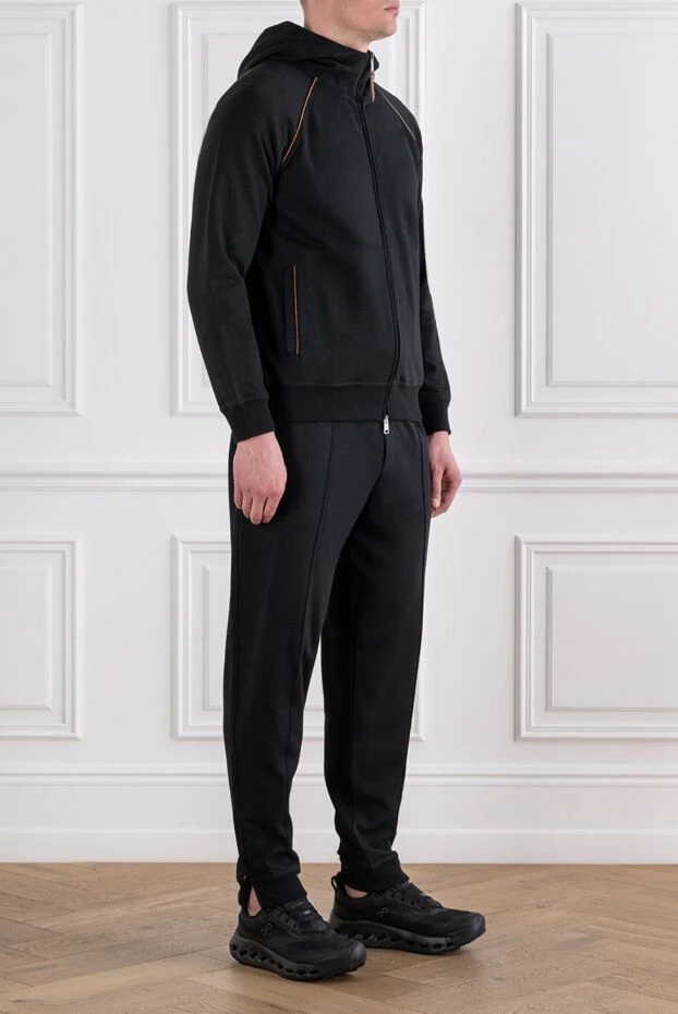 Brunello Cucinelli мужской черный спортивный костюм с контрастным кантом 193991 - фото 3