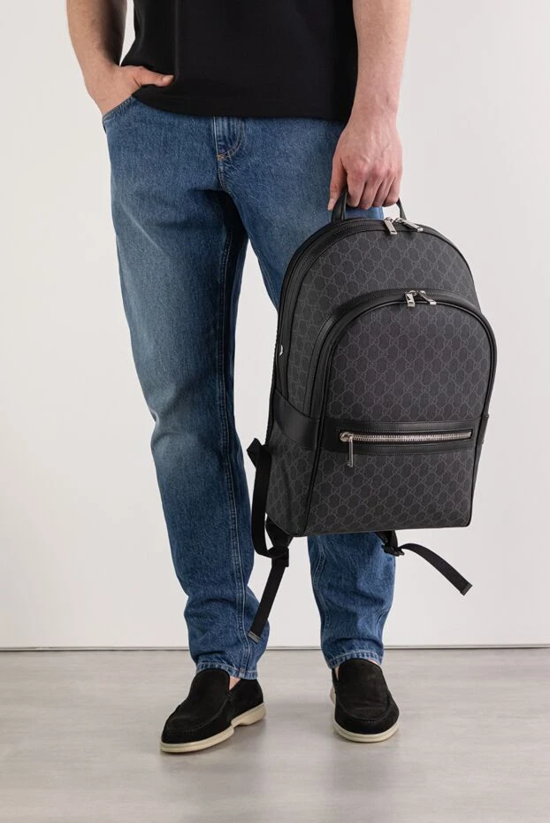Gucci рюкзак porter середнього розміру сірого кольору 194032 - фото 2