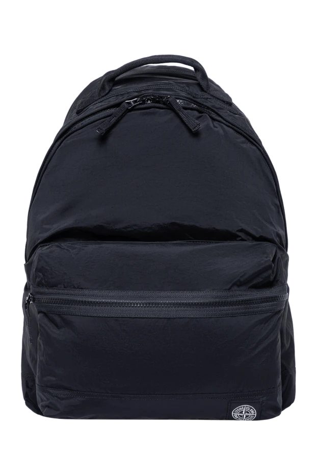 Stone Island рюкзак з нейлону metal чорного кольору з передньою кишенею на блискавці 194036 - фото 1