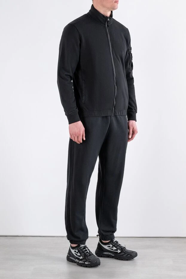 Stone Island black cotton fleece tracksuit with patch pocket 194037 - photo 3