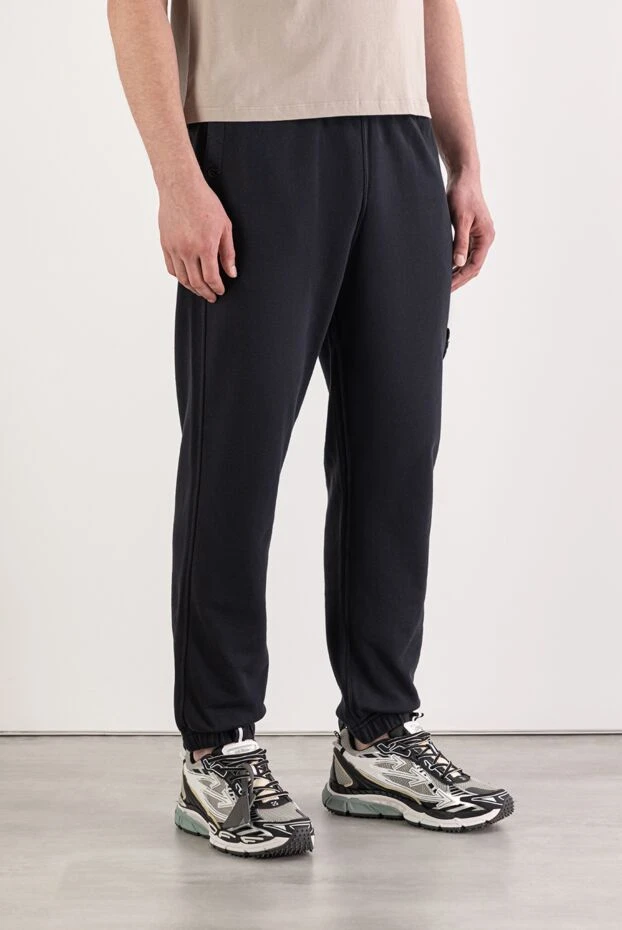 Stone Island black track pants with elastic waistband and branded patch 194038 - photo 3