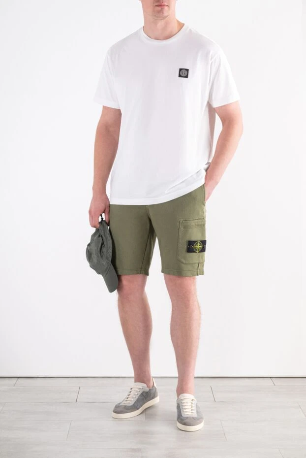 Stone Island men's summer cotton cargo shorts 194041 - photo 2