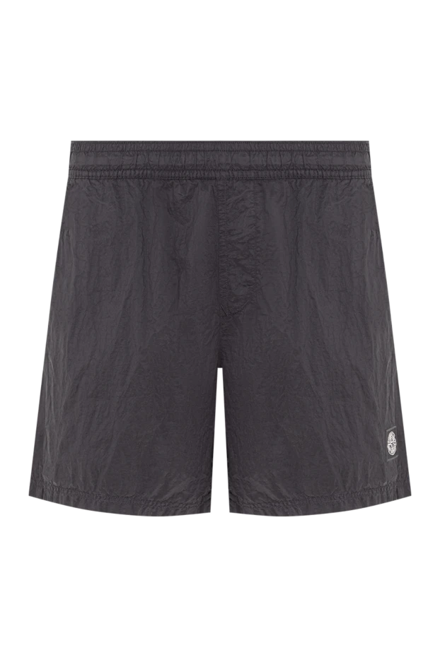 Stone Island black metal nylon mid-length swim trunks with side pockets 194042 - photo 1