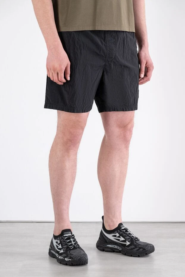 Stone Island black metal nylon mid-length swim trunks with side pockets 194042 - photo 3