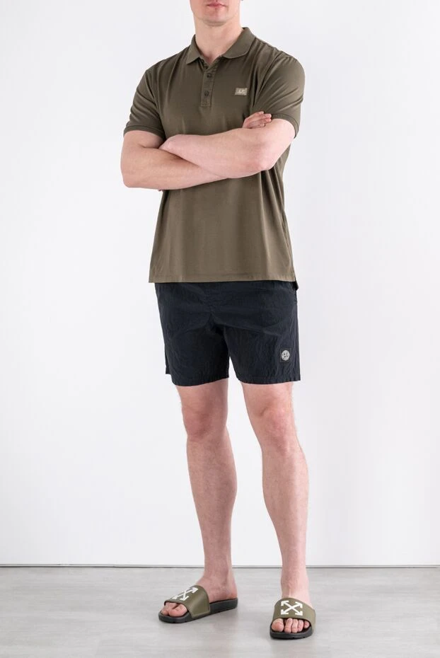 Stone Island blue metal nylon mid-length swim trunks with side pockets 194043 - photo 2