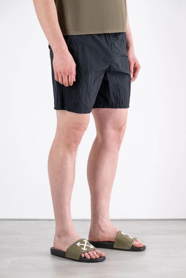 Stone Island blue metal nylon mid-length swim trunks with side pockets 194043 - photo 3