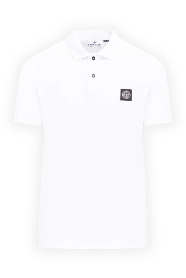 Stone Island white polo shirt made of organic cotton pique with added elastane 194046 - photo 1