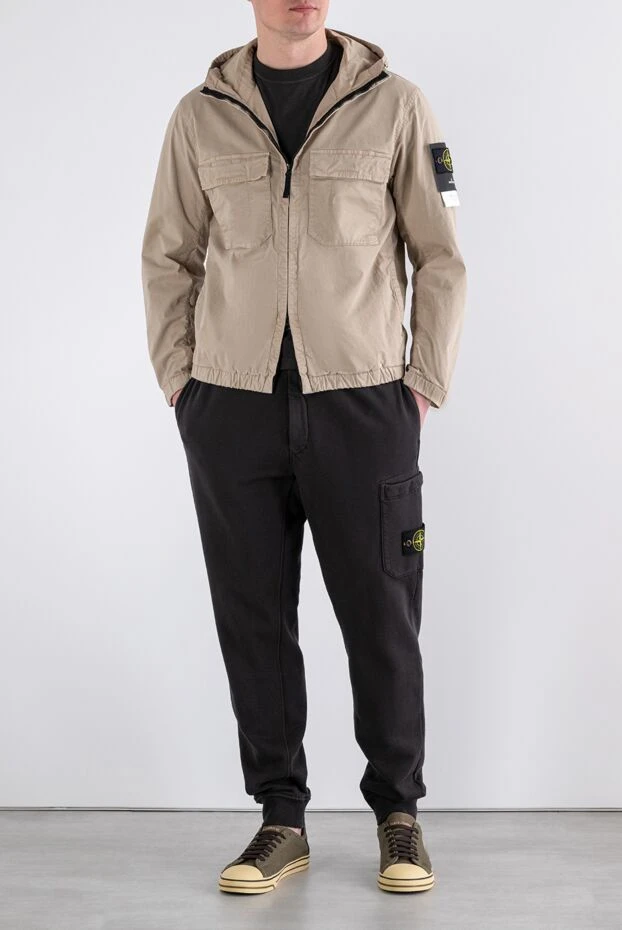 Stone Island бежевая куртка с капюшоном из эластичного органического хлопкового твила 194048 - фото 2
