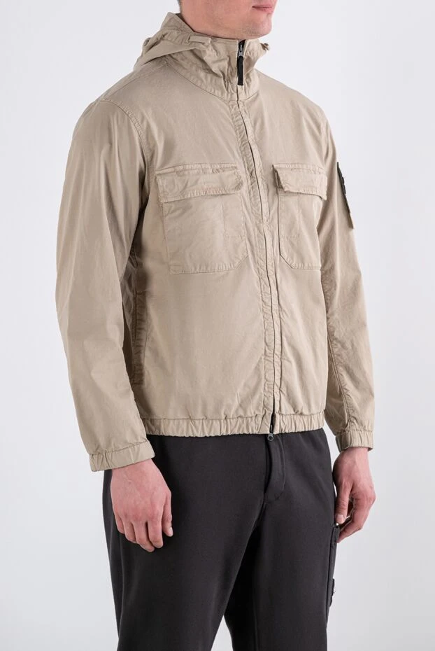 Stone Island бежевая куртка с капюшоном из эластичного органического хлопкового твила 194048 - фото 3