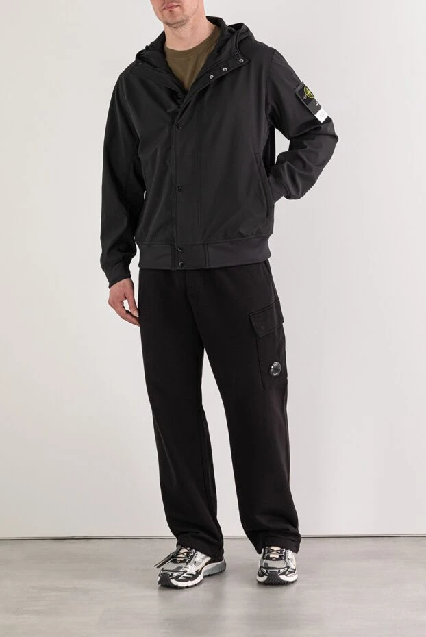 Stone Island куртка с капюшоном из трехслойного материала с водостойкостью черная 194051 - фото 2