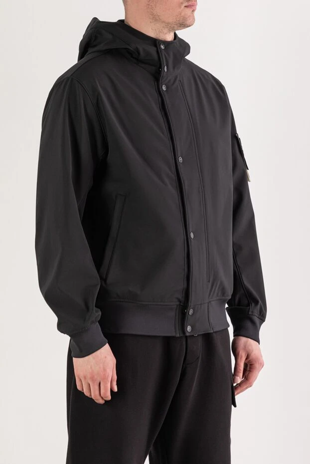 Stone Island куртка с капюшоном из трехслойного материала с водостойкостью черная 194051 - фото 3