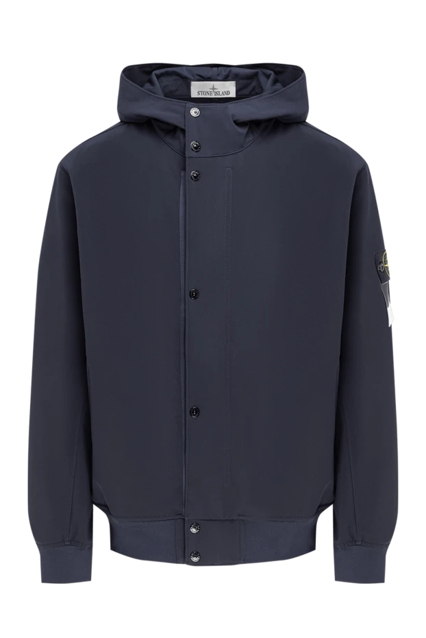 Stone Island синяя куртка с капюшоном из трехслойного материала с водостойкостью 194052 - фото 1