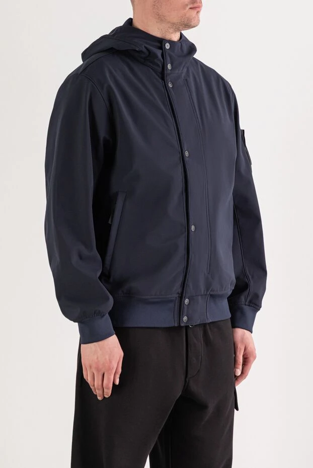 Stone Island синяя куртка с капюшоном из трехслойного материала с водостойкостью 194052 - фото 3