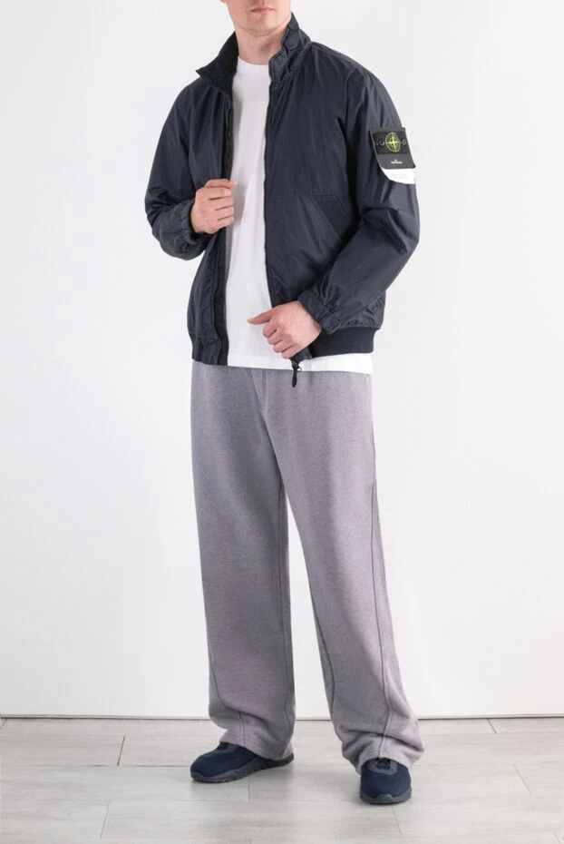 Stone Island lightweight blue bomber jacket with iconic removable patch 194054 - photo 2