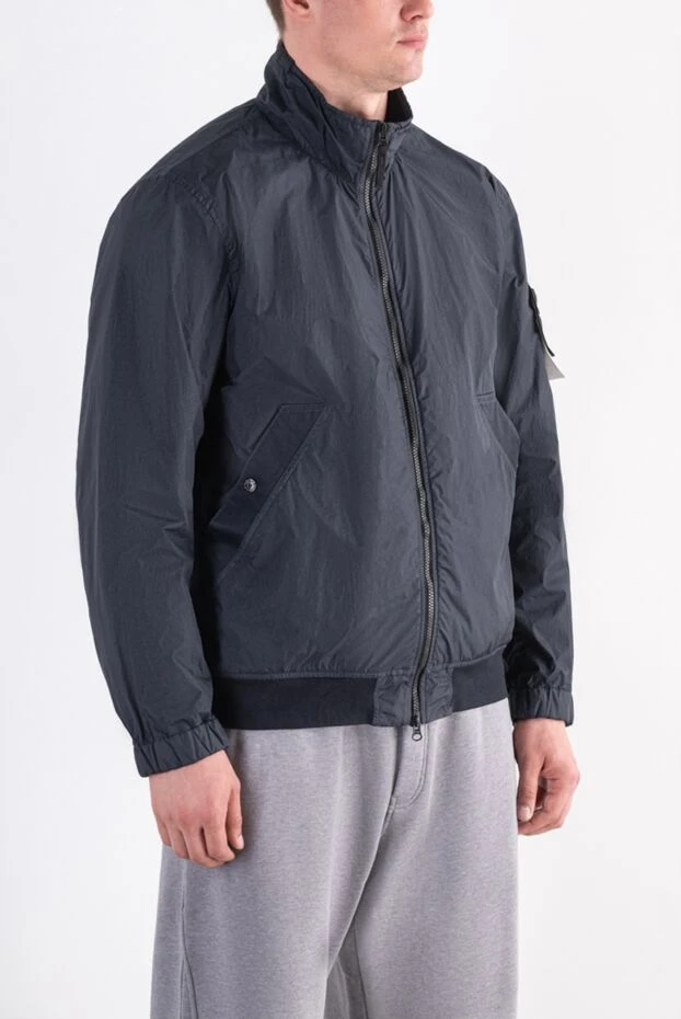 Stone Island lightweight blue bomber jacket with iconic removable patch 194054 - photo 3
