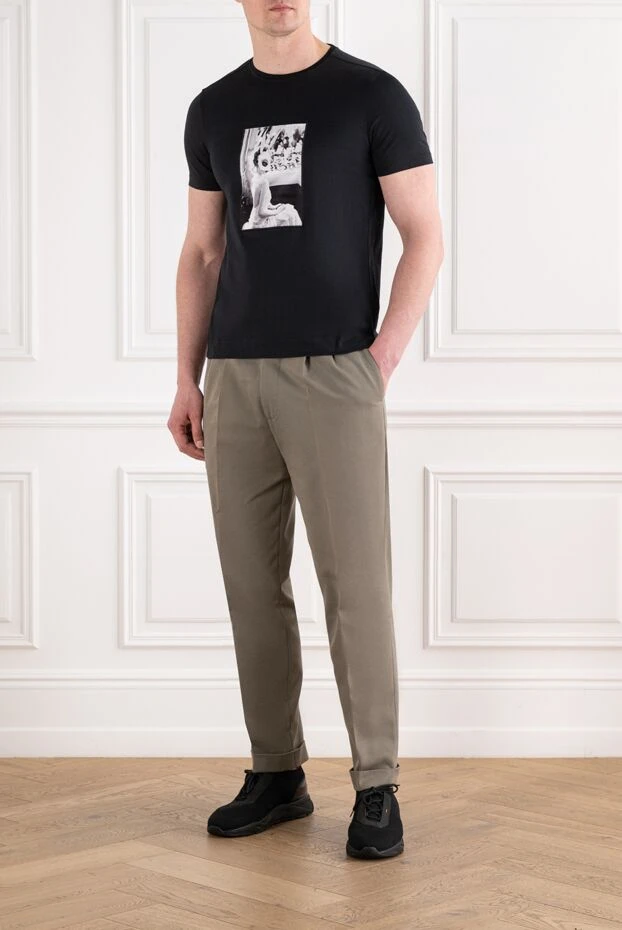 Limitato black cotton t-shirt with a large rectangular graphic print 194056 - photo 2
