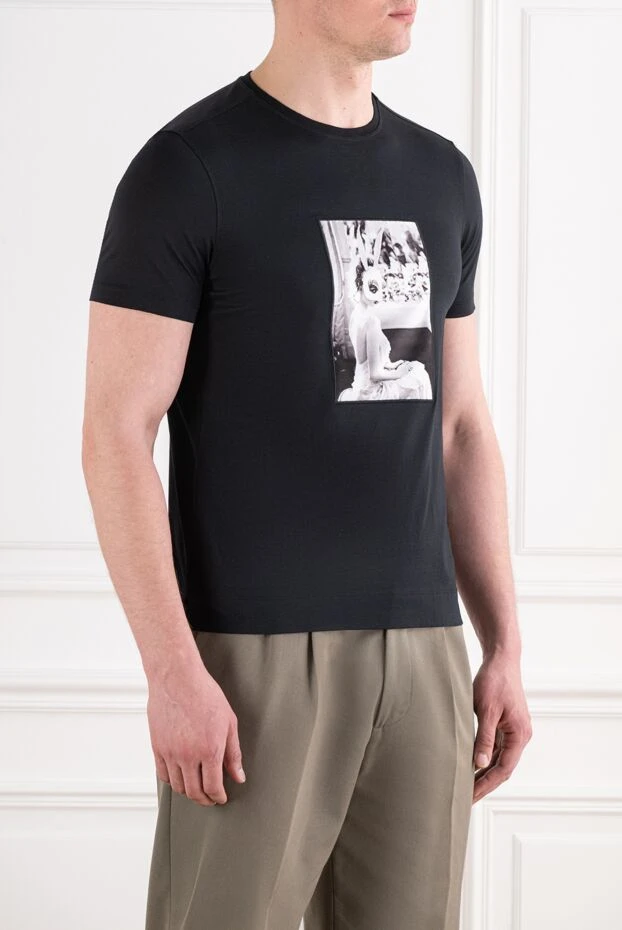 Limitato black cotton t-shirt with a large rectangular graphic print 194056 - photo 3