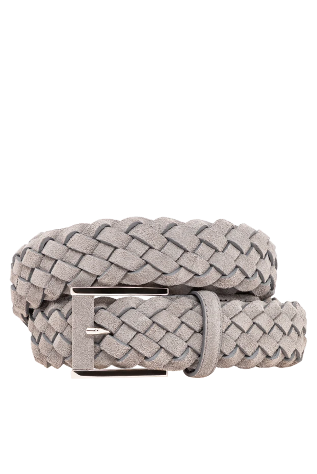 Cesare di Napoli gray braided suede belt with polished silver-tone buckle 194076 - photo 1