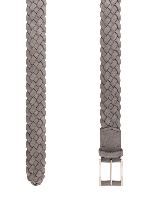 Cesare di Napoli gray braided suede belt with polished silver-tone buckle 194076 - photo 3