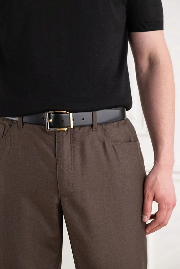 Dolce & Gabbana classic black belt made of smooth leather with a combination two-tone buckle 194100 - photo 2