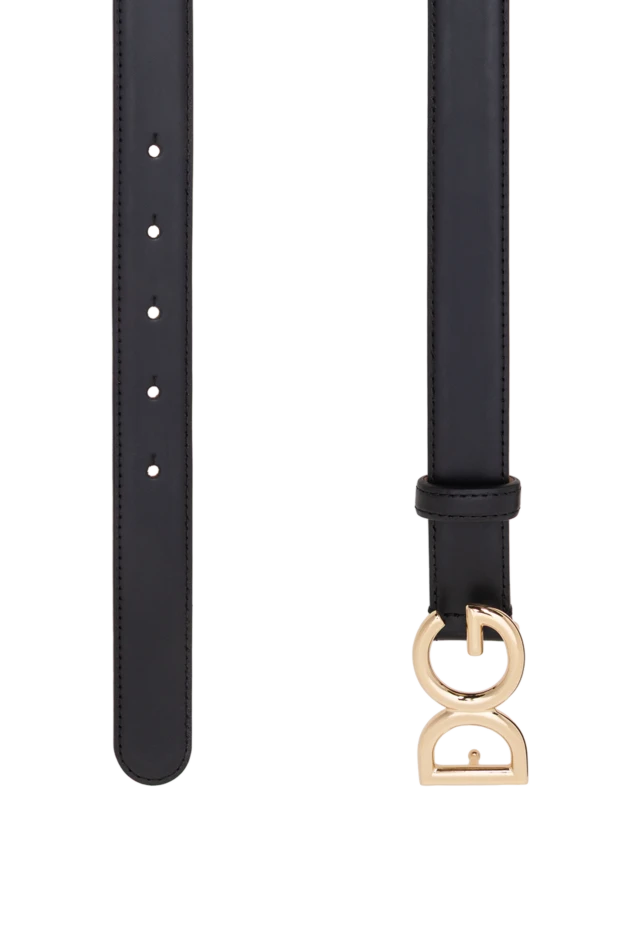 Dolce & Gabbana smooth black calfskin belt with dg logo 194103 - photo 3