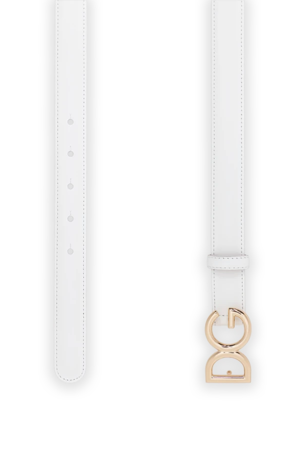 Dolce & Gabbana smooth white calfskin belt with dg logo 194104 - photo 3