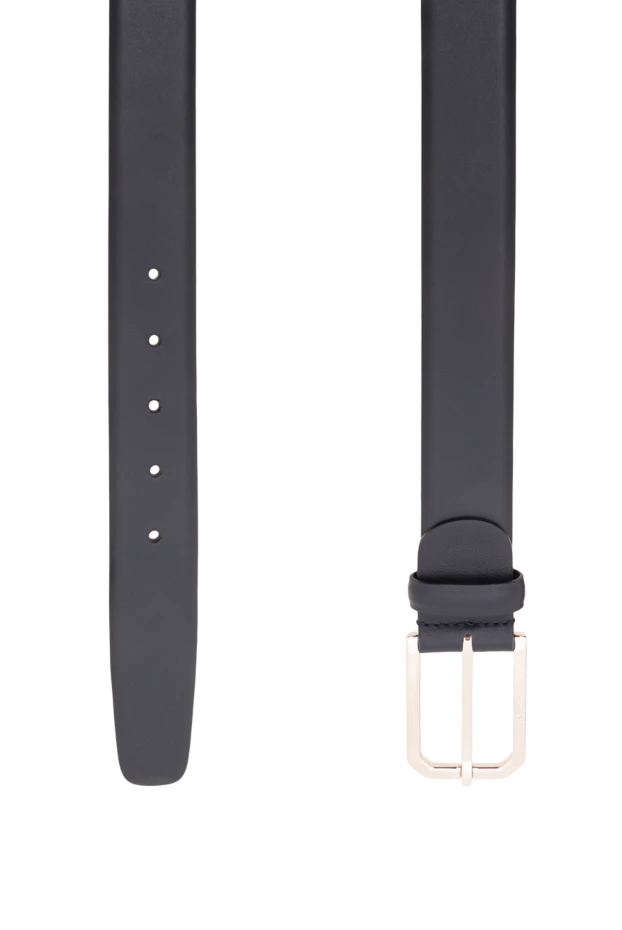 A.Testoni classic men's leather belt in a noble dark blue color 194118 - photo 3