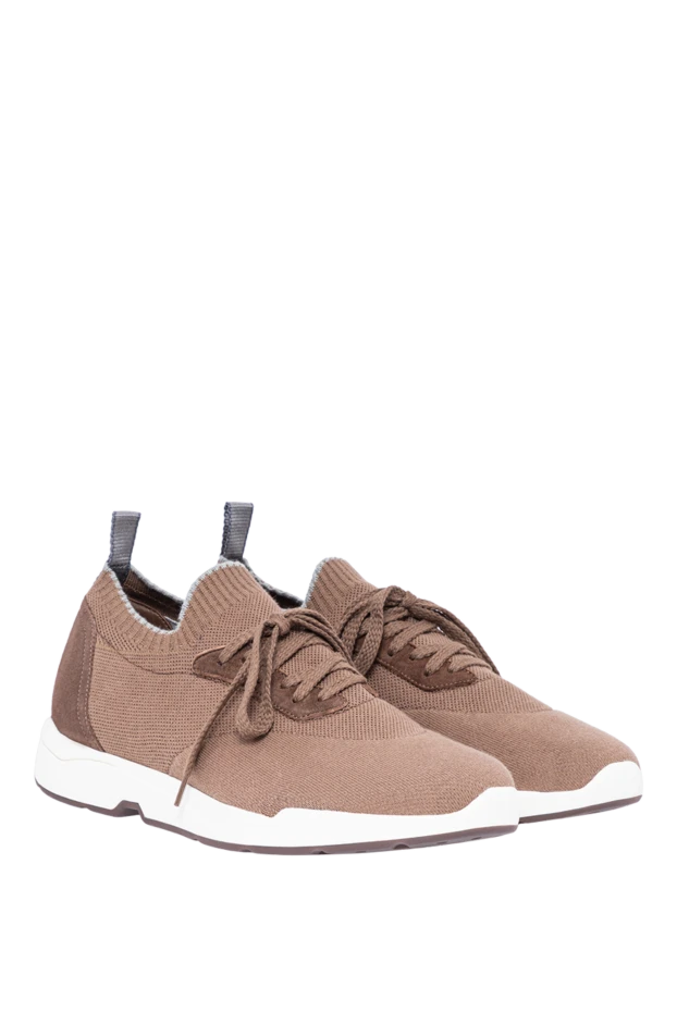 Andrea Ventura men's textile sneakers with brown suede 194157 - photo 3