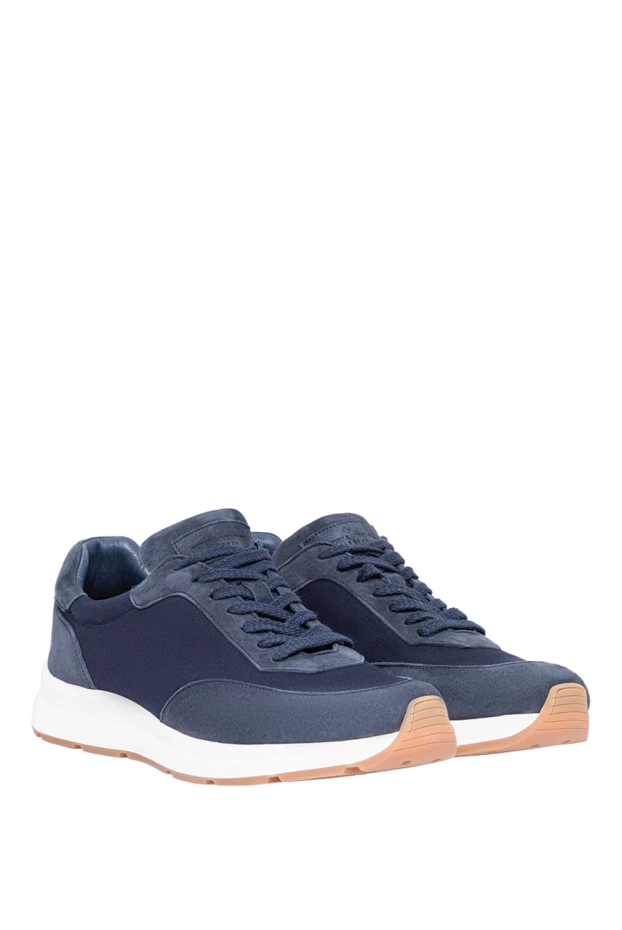 Men's blue combination sneakers - photo 2