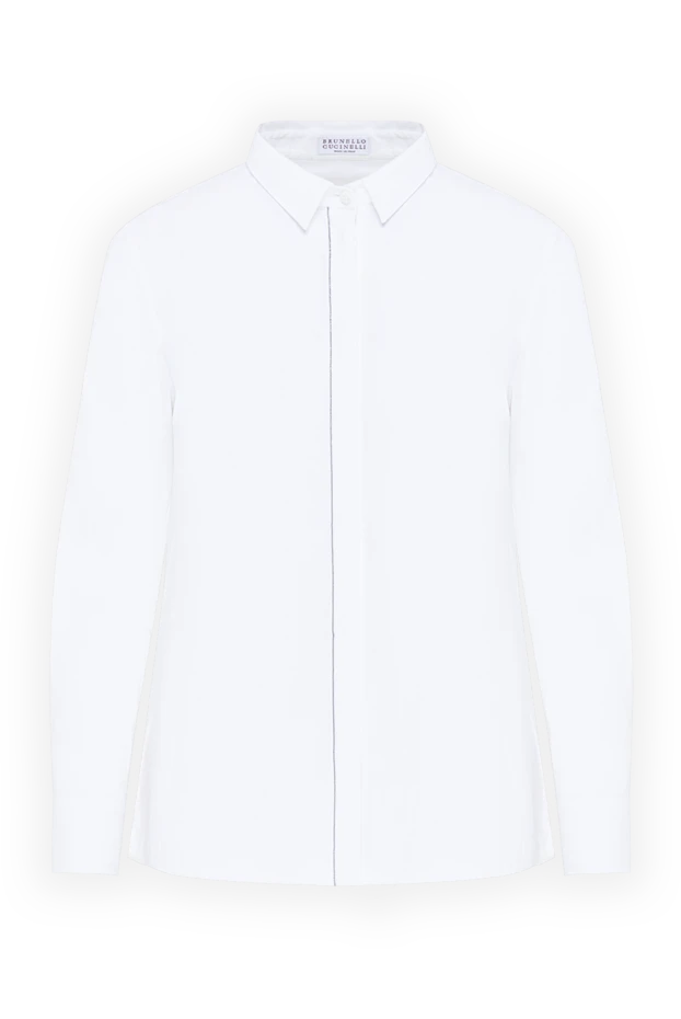Brunello Cucinelli white women's straight-cut button-down shirt 194162 - photo 1