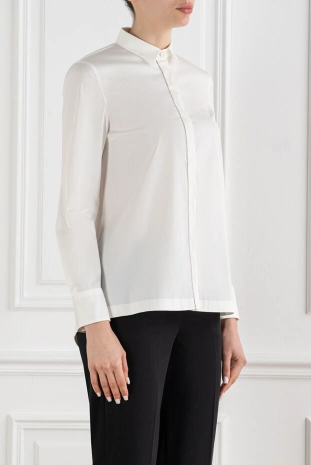 Brunello Cucinelli white women's straight-cut button-down shirt 194162 - photo 3