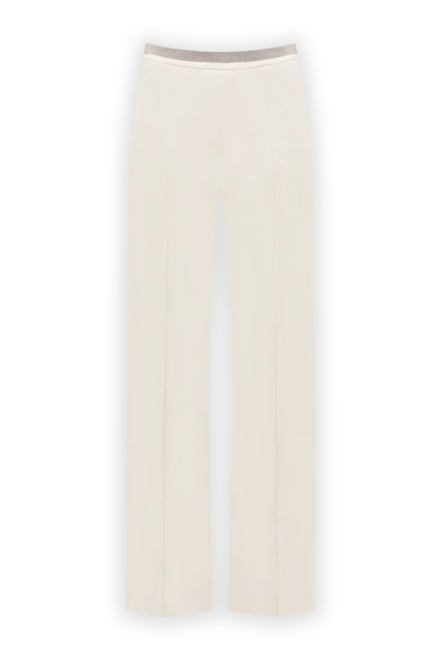 D.Exterior women's white classic trousers with a sparkling belt 194177 - photo 1