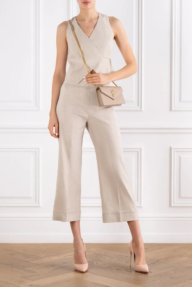 A suit made of an original wrap-around vest and cropped trousers with turn-ups - photo 2