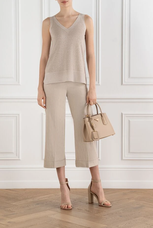 D.Exterior light beige knitted sleeveless top with lurex 194224 - photo 2