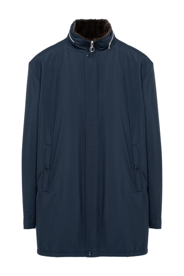 Seraphin dark blue parka jacket with fur collar 194240 - photo 1