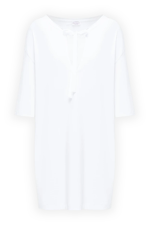 Brunello Cucinelli white minimalist loose-fitting off-shoulder dress 194244 - photo 1