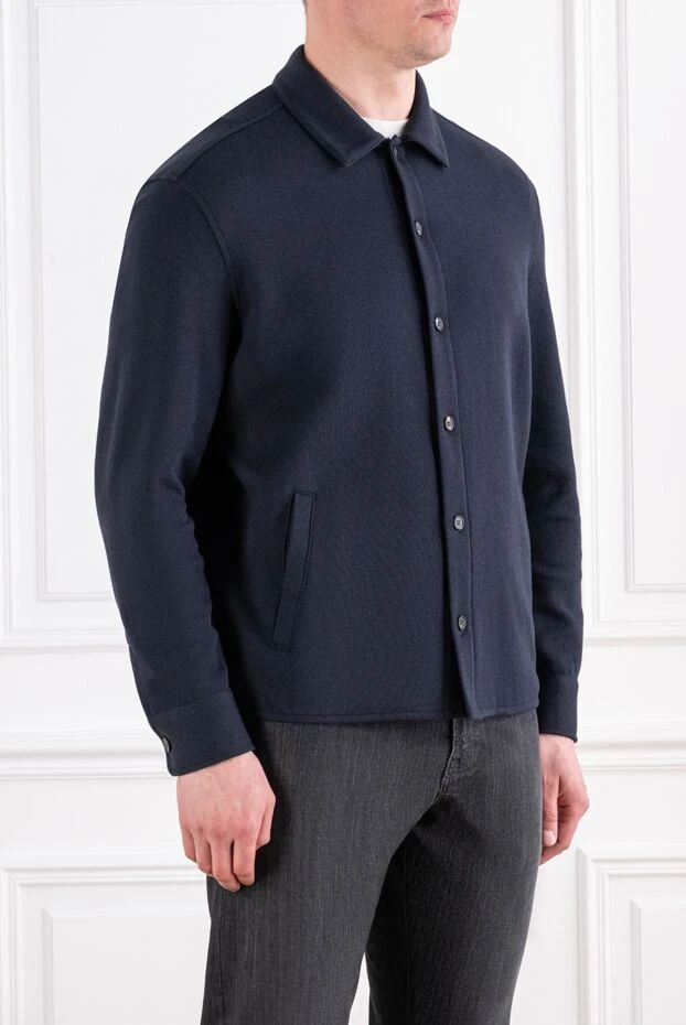 Loro Piana whitney shirt in blue, made of luxurious fleece with silk lining 194248 - photo 3